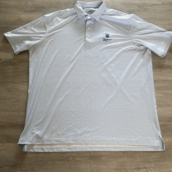 johnnie-O Other - Johnnie O Polo Shirt Men's Xl Blue/White Golf Print Longview Logo